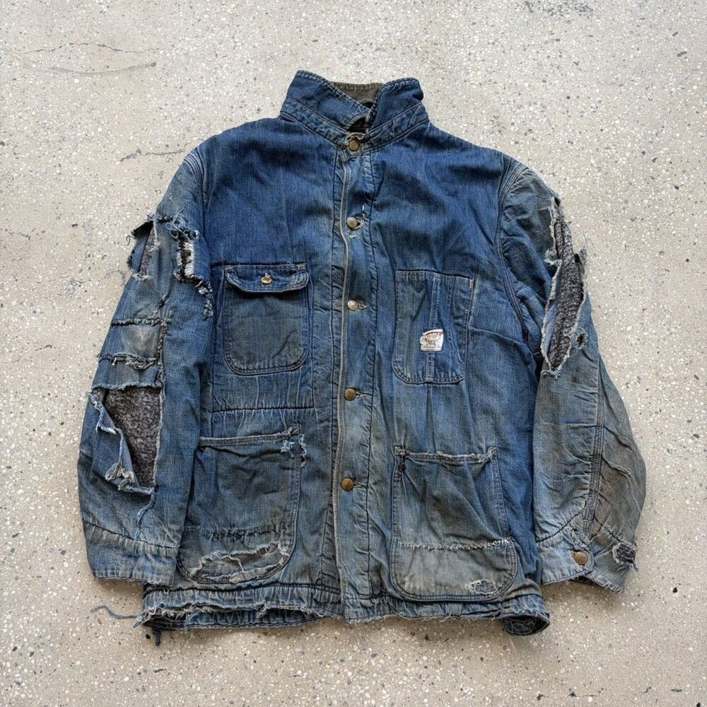 Vintage 60s Pointer Brand Distressed Denim Chore Jacket